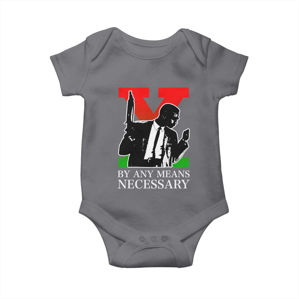 Malcolm X Baby Onesie By Any Means Necessary - Wonder Print Shop
