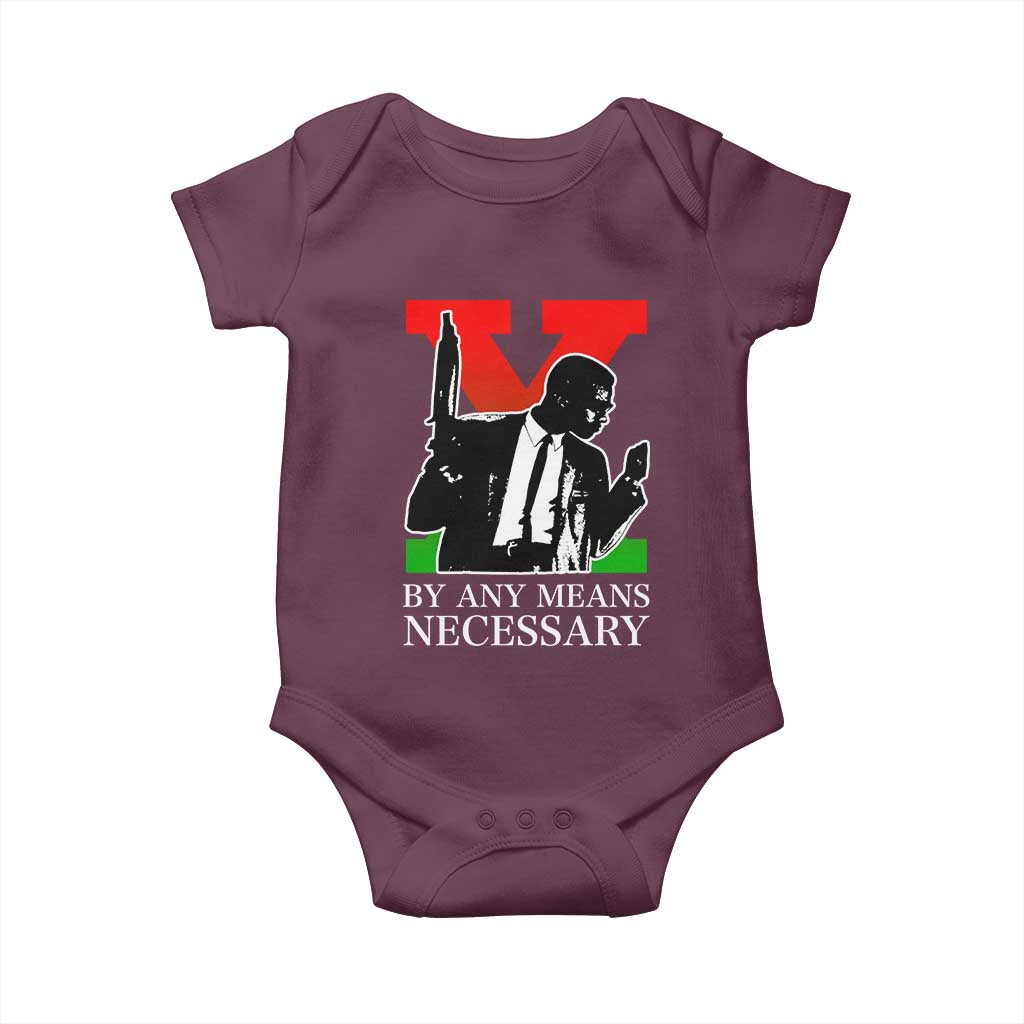 Malcolm X Baby Onesie By Any Means Necessary - Wonder Print Shop
