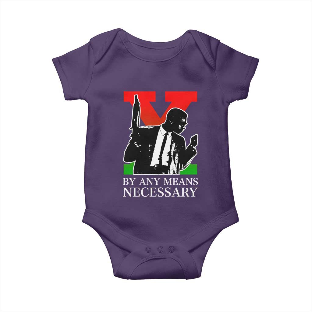 Malcolm X Baby Onesie By Any Means Necessary - Wonder Print Shop