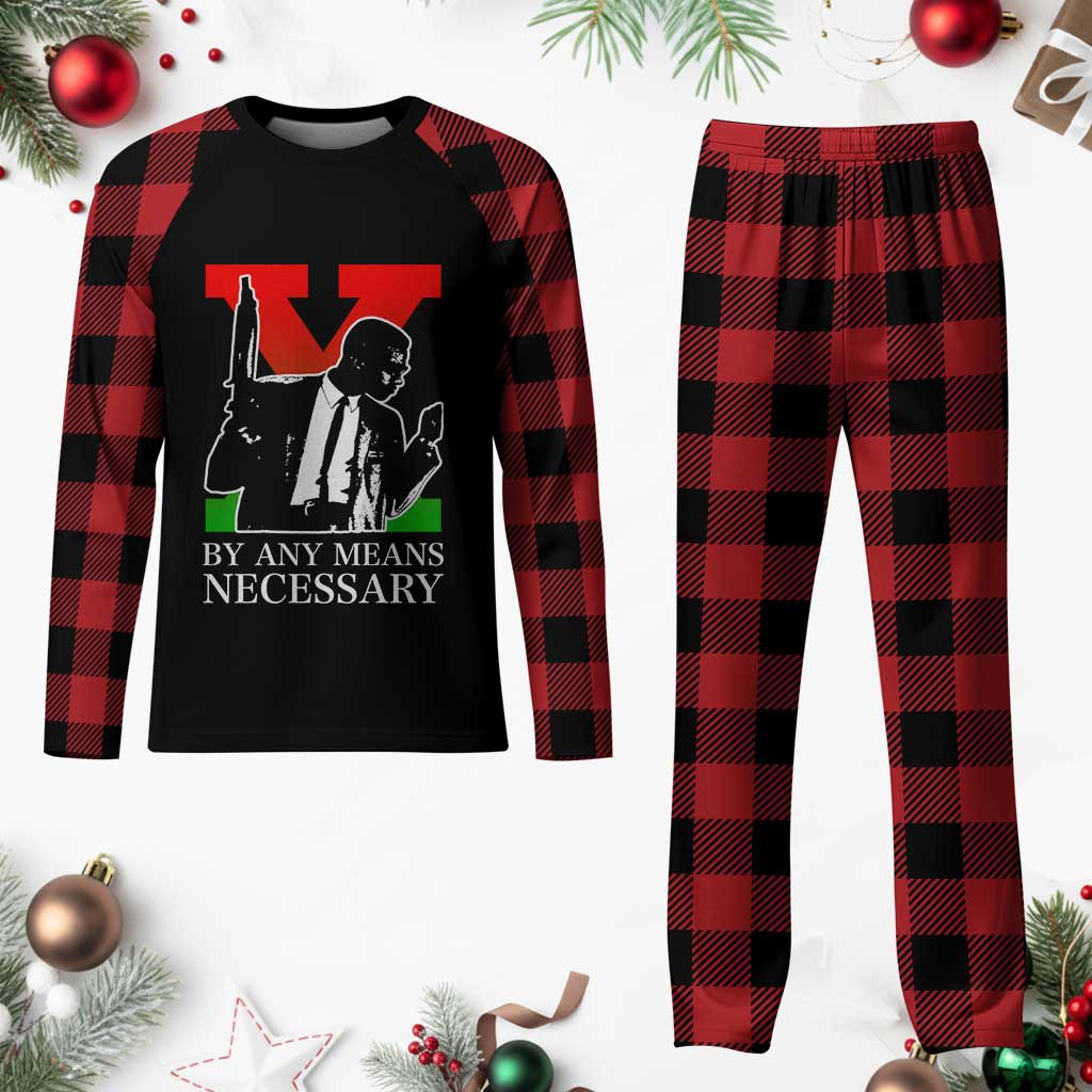 Malcolm X Plaid Pajama Set By Any Means Necessary - Wonder Print Shop
