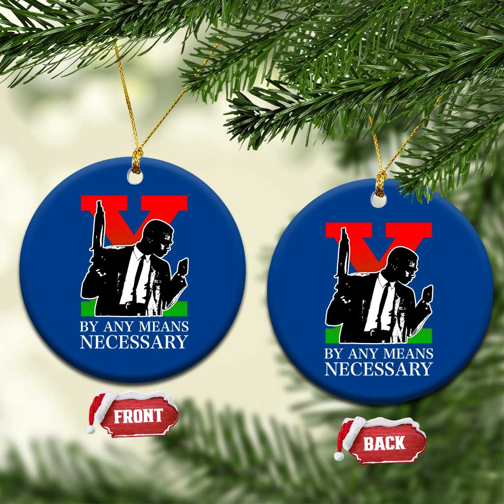 Malcolm X Ceramic Ornament By Any Means Necessary - Wonder Print Shop