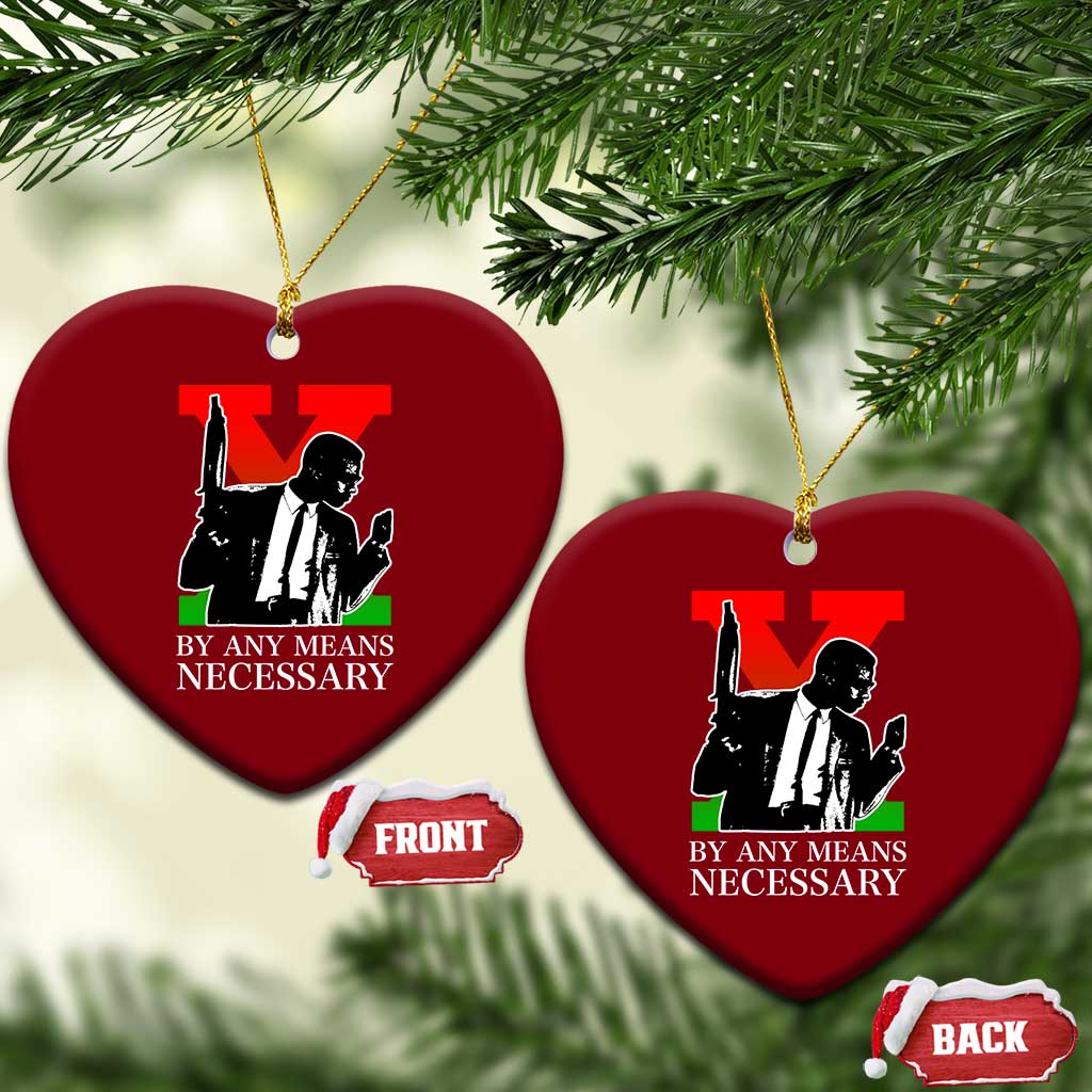 Malcolm X Ceramic Ornament By Any Means Necessary - Wonder Print Shop