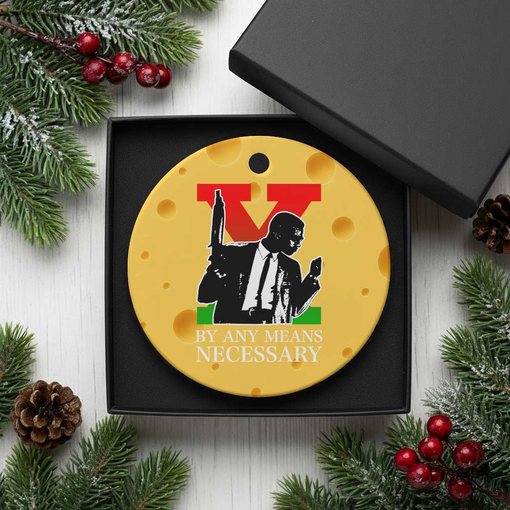 Malcolm X Ceramic Ornament By Any Means Necessary - Wonder Print Shop