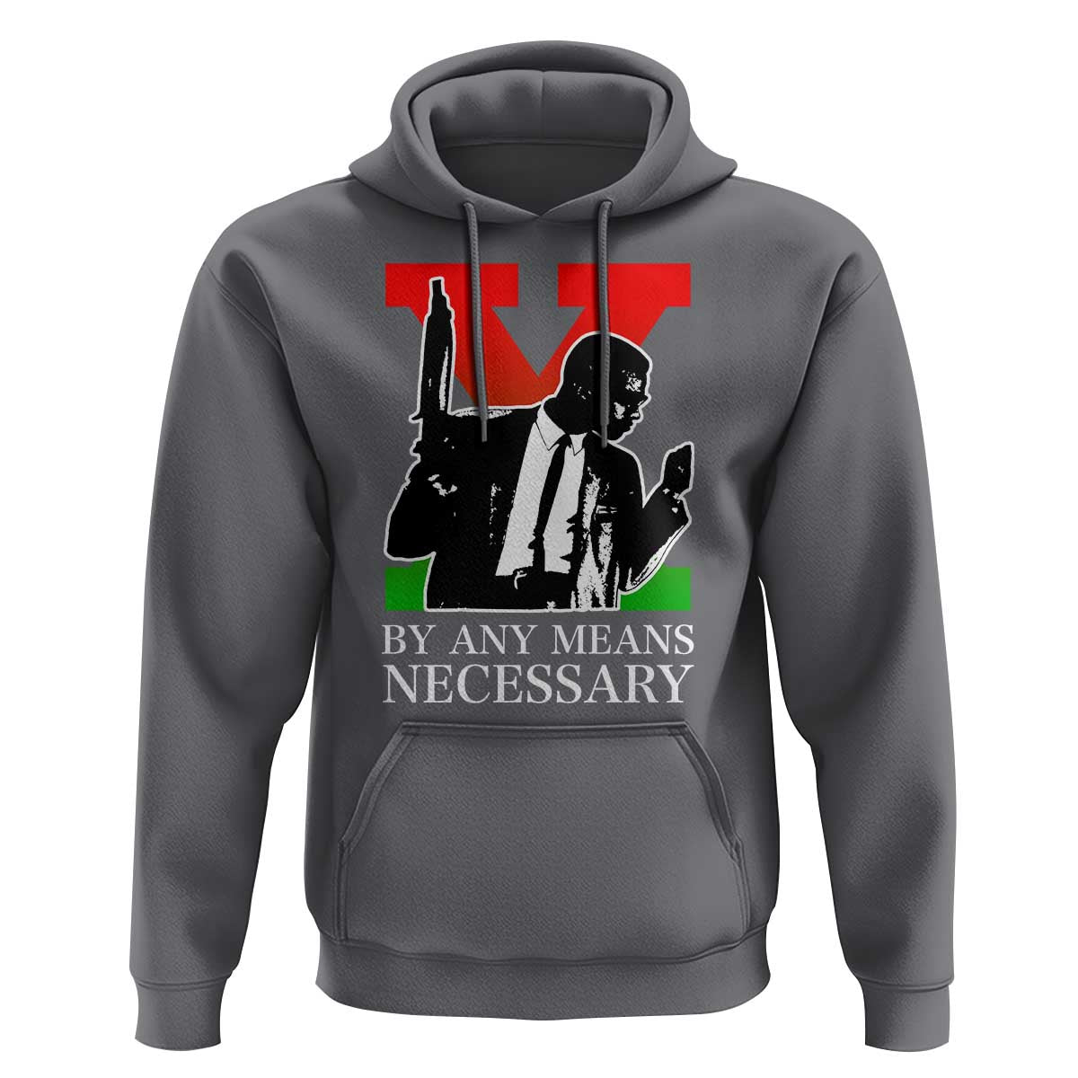 Malcolm X Hoodie By Any Means Necessary - Wonder Print Shop