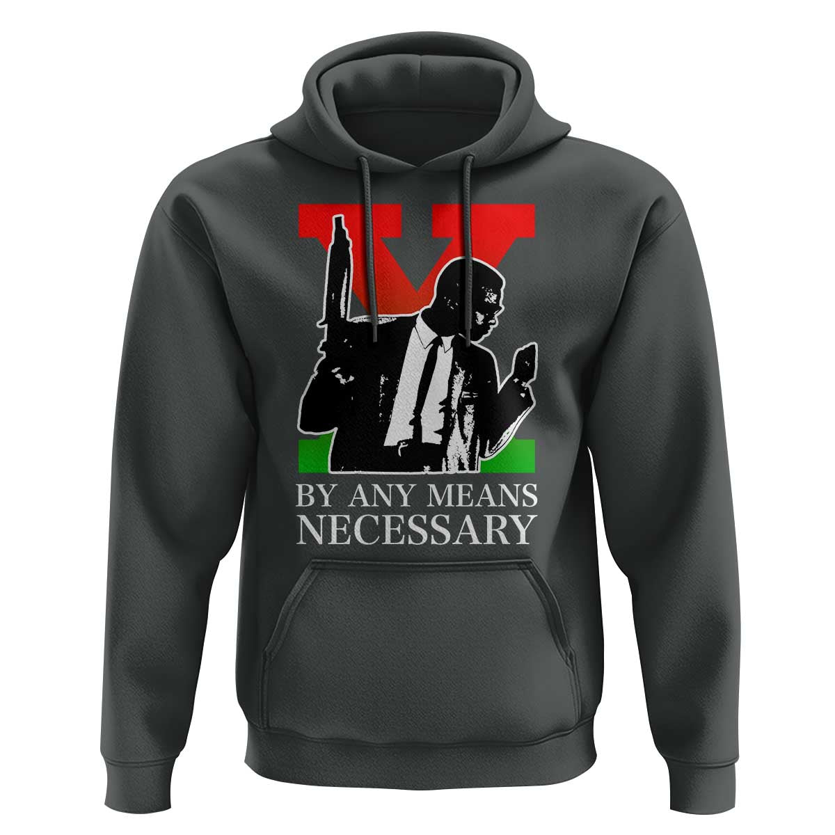 Malcolm X Hoodie By Any Means Necessary - Wonder Print Shop