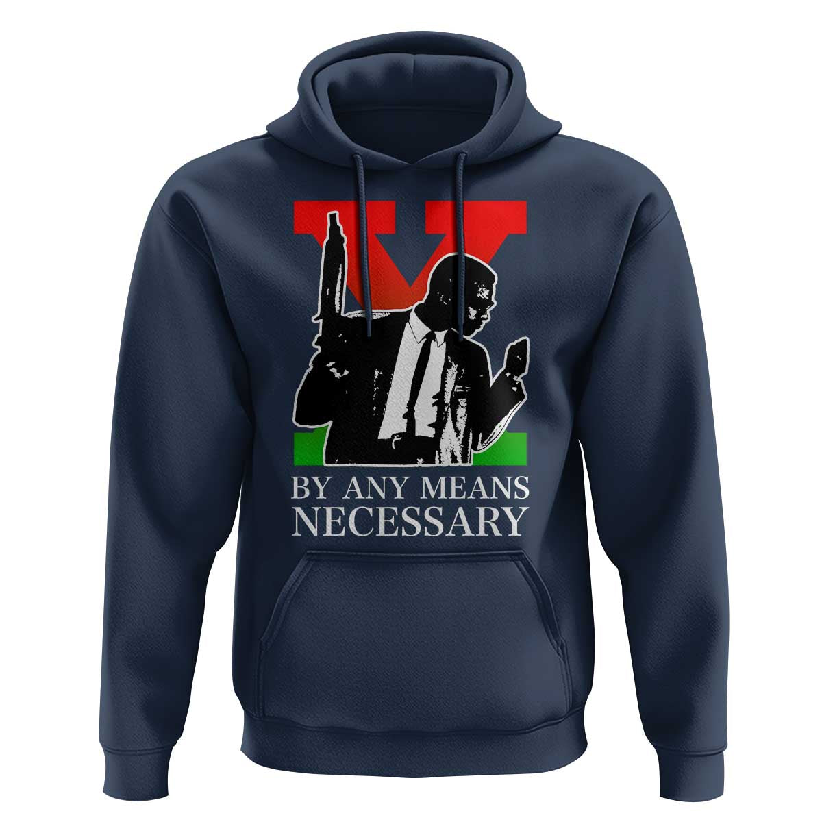 Malcolm X Hoodie By Any Means Necessary - Wonder Print Shop