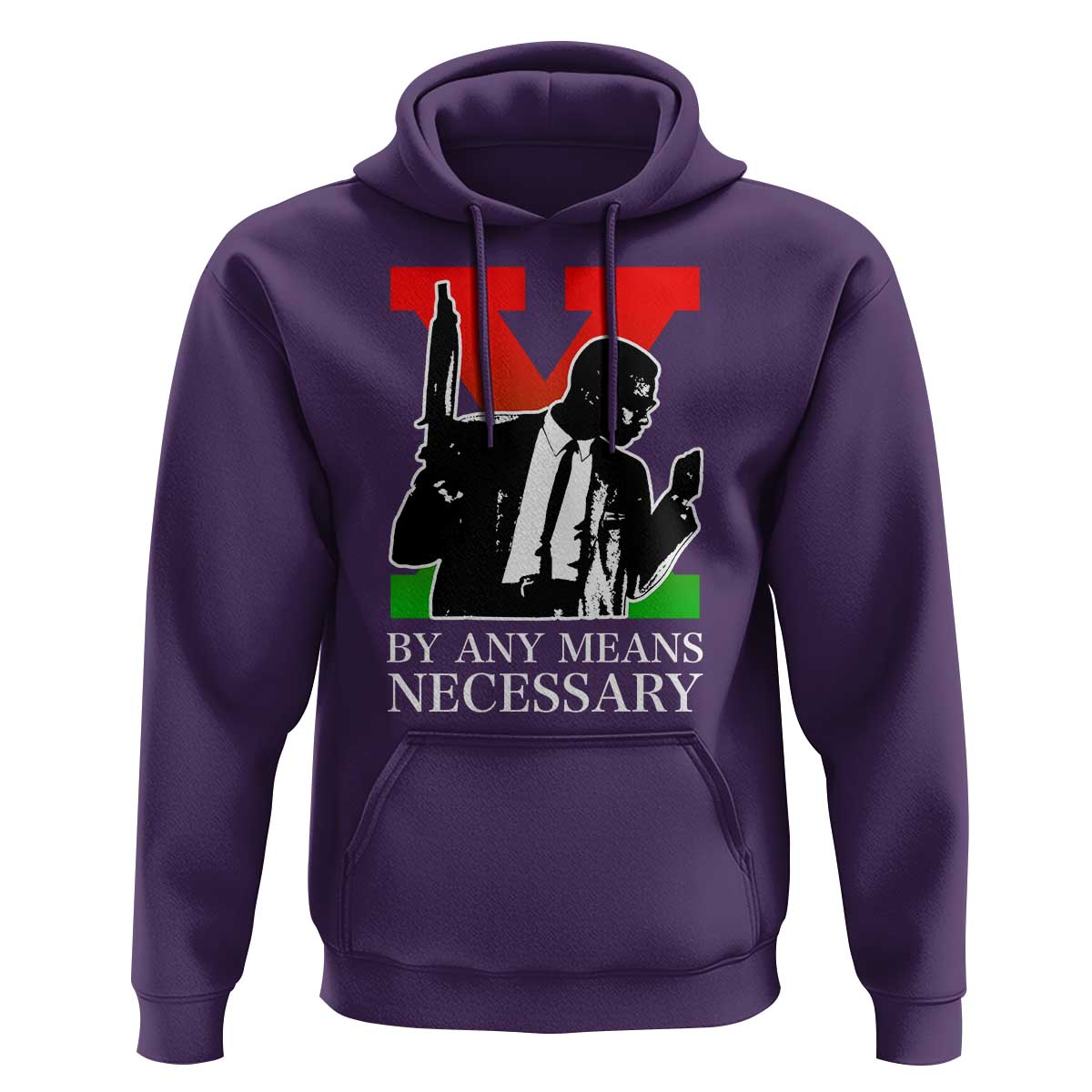 Malcolm X Hoodie By Any Means Necessary - Wonder Print Shop