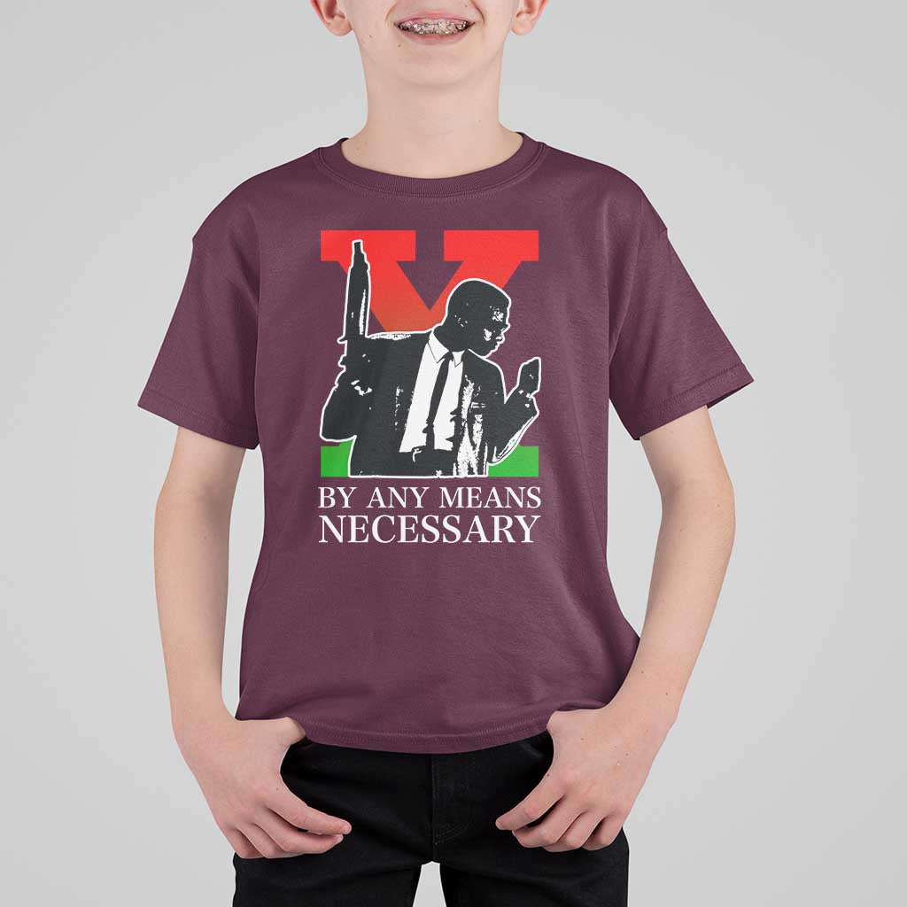 Malcolm X T Shirt For Kid By Any Means Necessary - Wonder Print Shop