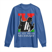 Malcolm X Long Sleeve Shirt By Any Means Necessary - Wonder Print Shop