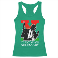 Malcolm X Racerback Tank Top By Any Means Necessary - Wonder Print Shop
