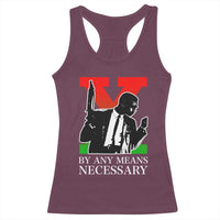 Malcolm X Racerback Tank Top By Any Means Necessary - Wonder Print Shop
