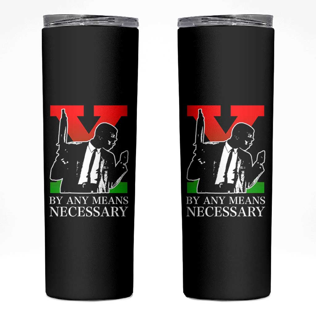 Malcolm X Skinny Tumbler By Any Means Necessary - Wonder Print Shop