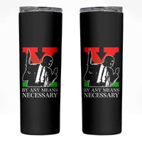 Malcolm X Skinny Tumbler By Any Means Necessary - Wonder Print Shop