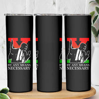 Malcolm X Skinny Tumbler By Any Means Necessary - Wonder Print Shop