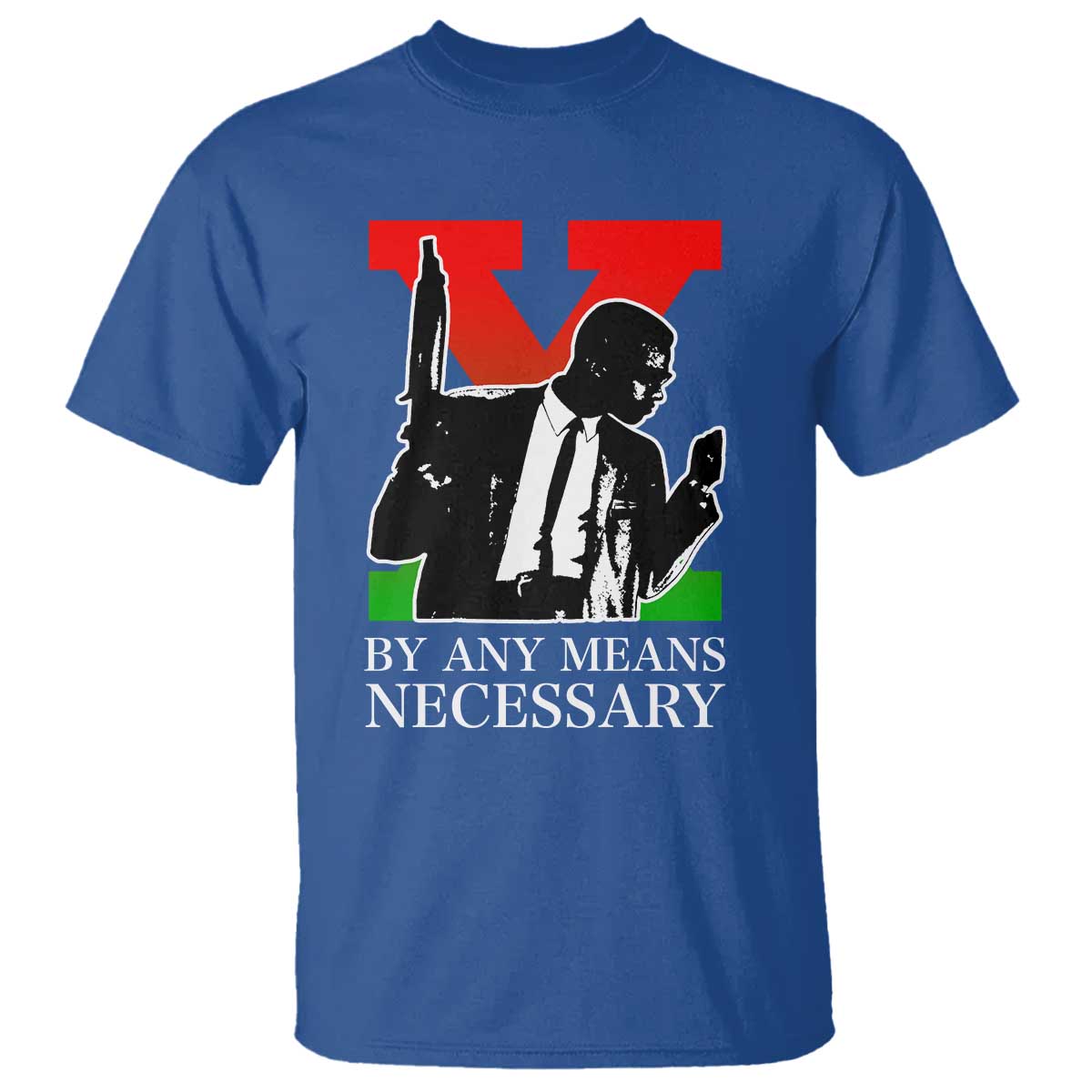 Malcolm X T Shirt By Any Means Necessary - Wonder Print Shop