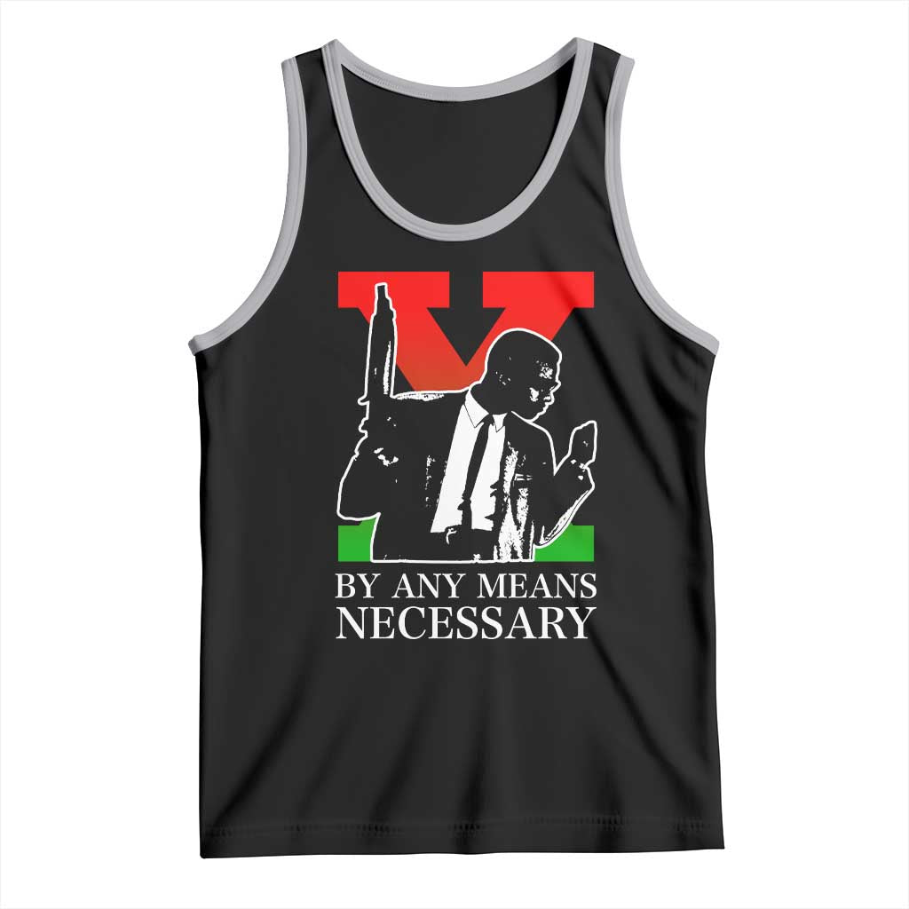 Malcolm X Tank Top By Any Means Necessary - Wonder Print Shop