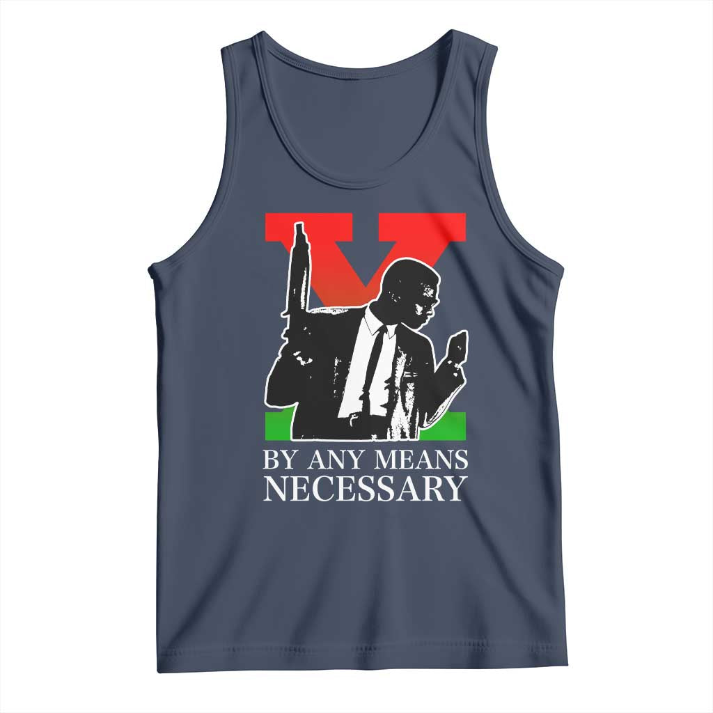 Malcolm X Tank Top By Any Means Necessary - Wonder Print Shop