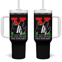 Malcolm X Tumbler With Handle By Any Means Necessary - Wonder Print Shop