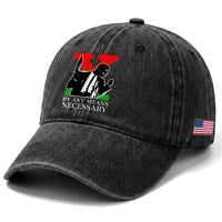 Malcolm X Washed Cotton Baseball Cap By Any Means Necessary