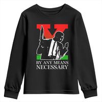 Malcolm X Youth Sweatshirt By Any Means Necessary - Wonder Print Shop