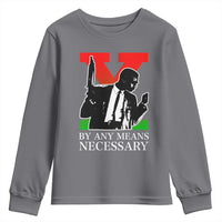 Malcolm X Youth Sweatshirt By Any Means Necessary - Wonder Print Shop