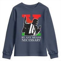Malcolm X Youth Sweatshirt By Any Means Necessary - Wonder Print Shop