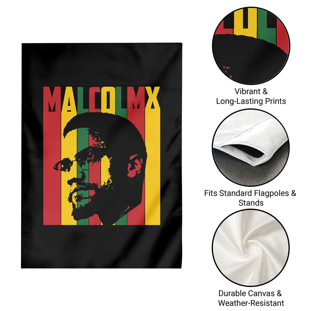 Malcolm X Garden Flag Pan African Flag Black History - Wonder Print Shop