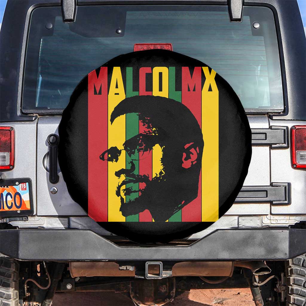 Malcolm X Spare Tire Cover Pan African Flag Black History - Wonder Print Shop