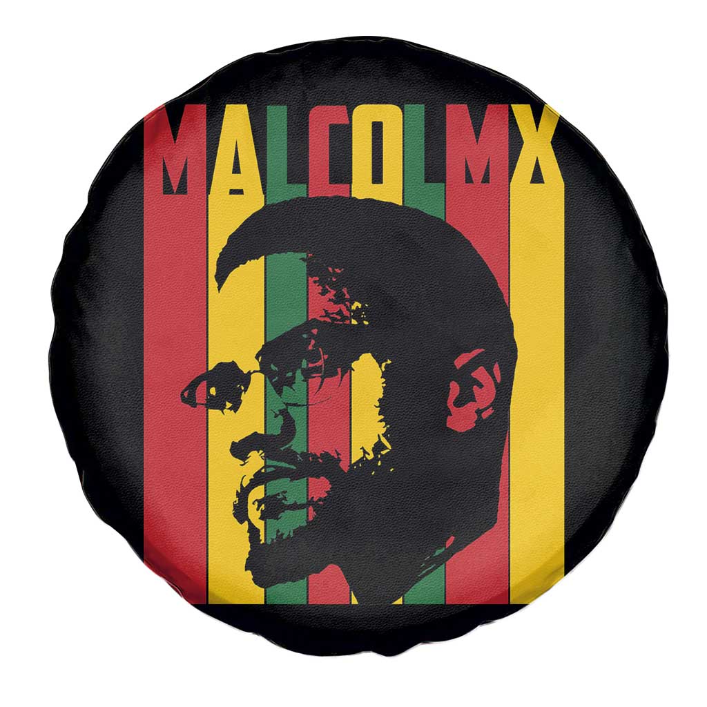 Malcolm X Spare Tire Cover Pan African Flag Black History - Wonder Print Shop