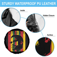 Malcolm X Spare Tire Cover Pan African Flag Black History - Wonder Print Shop