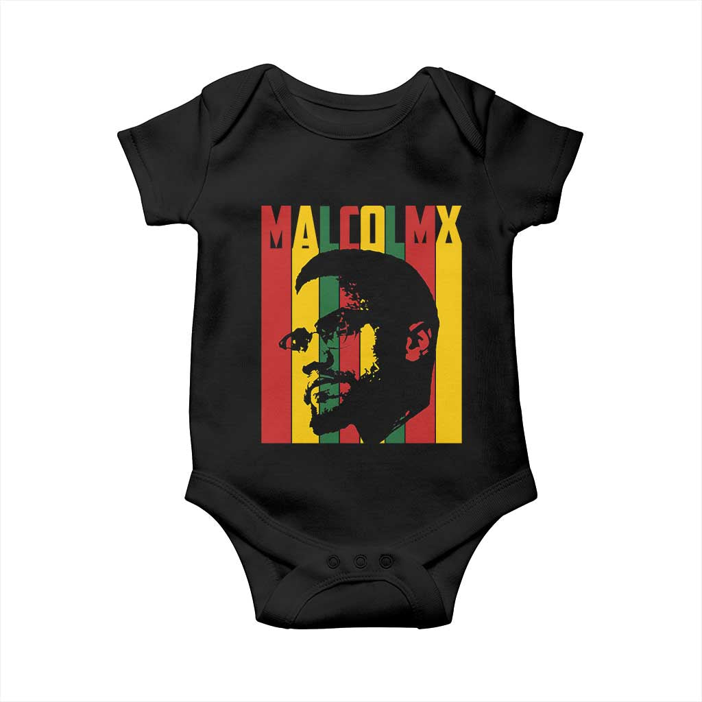 Malcolm X Baby Onesie Pan African Flag Black History - Wonder Print Shop