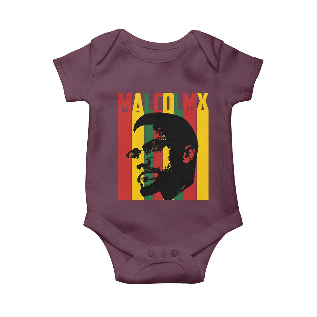 Malcolm X Baby Onesie Pan African Flag Black History - Wonder Print Shop