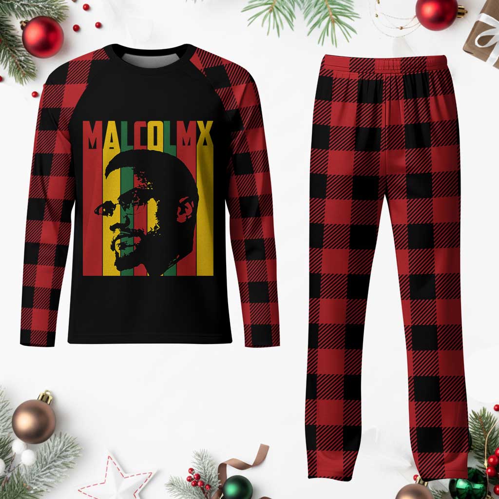 Malcolm X Plaid Pajama Set Pan African Flag Black History - Wonder Print Shop