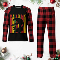 Malcolm X Plaid Pajama Set Pan African Flag Black History - Wonder Print Shop