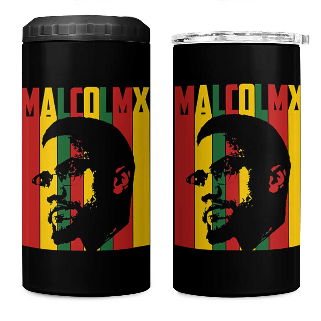 Malcolm X 4 in 1 Can Cooler Tumbler Pan African Flag Black History - Wonder Print Shop