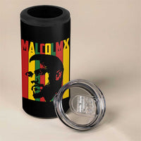 Malcolm X 4 in 1 Can Cooler Tumbler Pan African Flag Black History - Wonder Print Shop