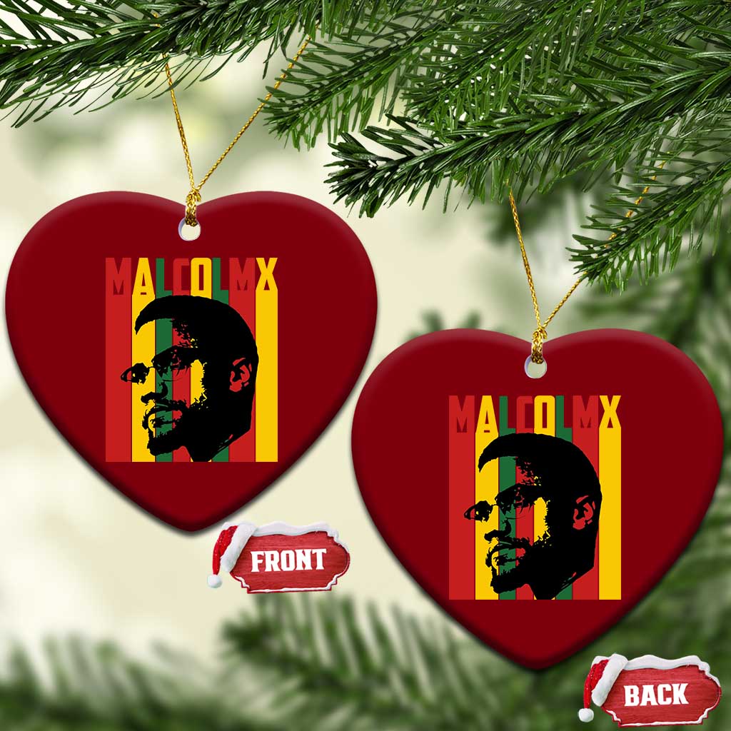 Malcolm X Ceramic Ornament Pan African Flag Black History - Wonder Print Shop