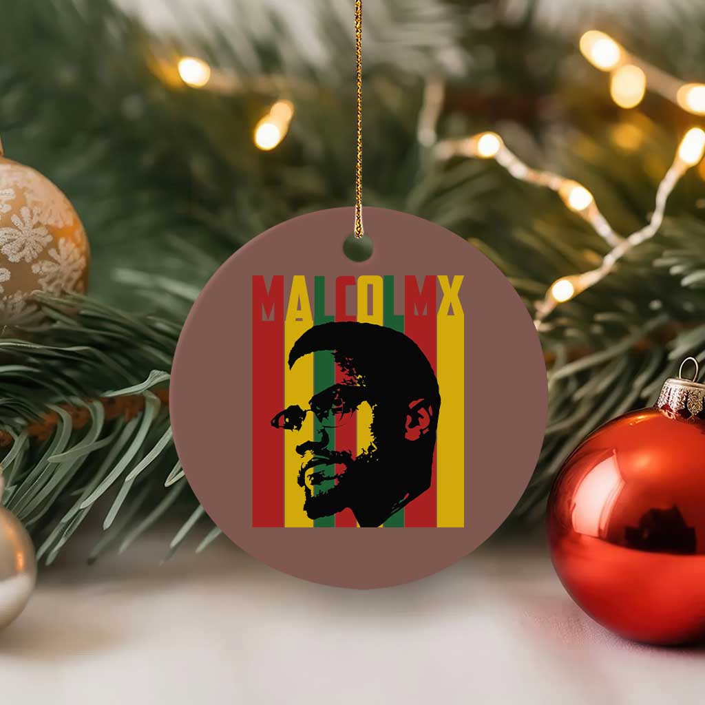Malcolm X Ceramic Ornament Pan African Flag Black History - Wonder Print Shop