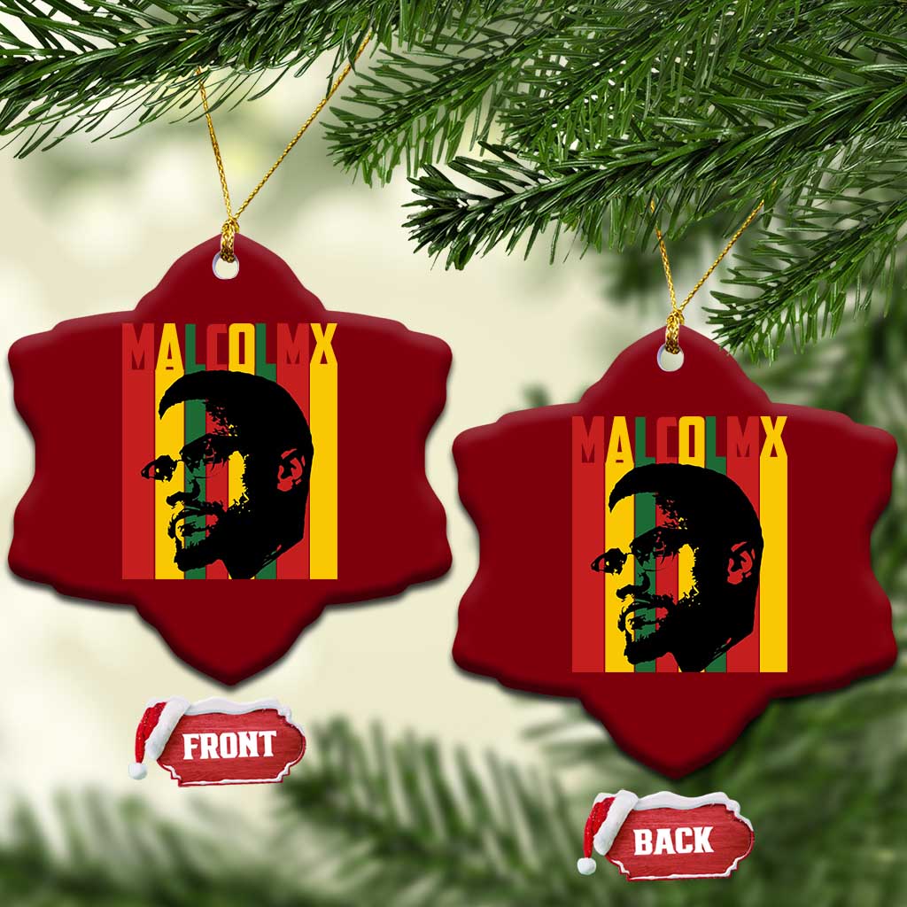 Malcolm X Ceramic Ornament Pan African Flag Black History - Wonder Print Shop