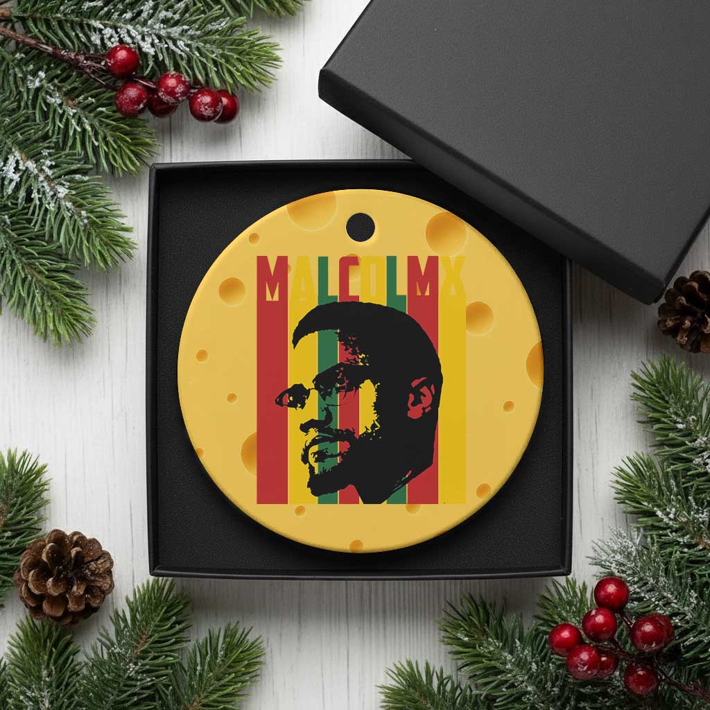 Malcolm X Ceramic Ornament Pan African Flag Black History - Wonder Print Shop