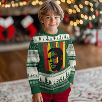 Malcolm X Ugly Christmas Sweater Pan African Flag Black History - Wonder Print Shop