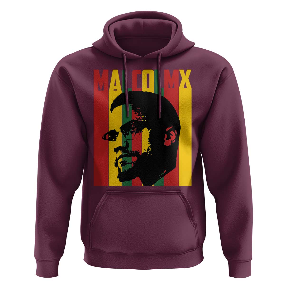 Malcolm X Hoodie Pan African Flag Black History - Wonder Print Shop