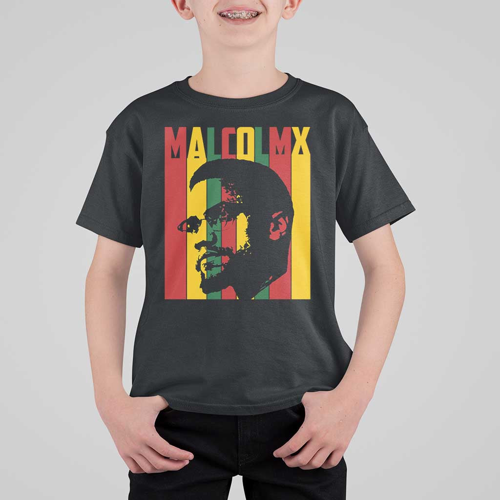 Malcolm X T Shirt For Kid Pan African Flag Black History - Wonder Print Shop