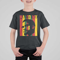 Malcolm X T Shirt For Kid Pan African Flag Black History - Wonder Print Shop