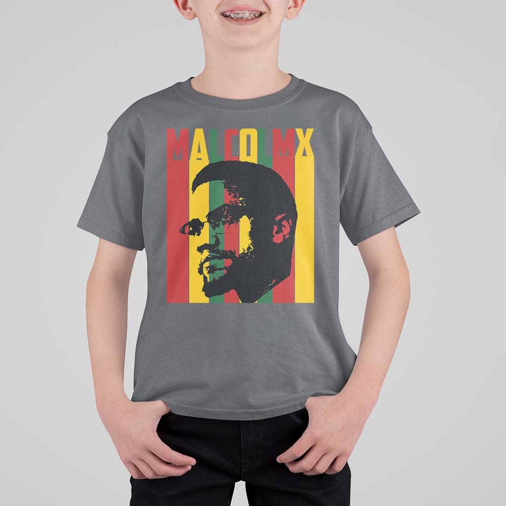Malcolm X T Shirt For Kid Pan African Flag Black History - Wonder Print Shop