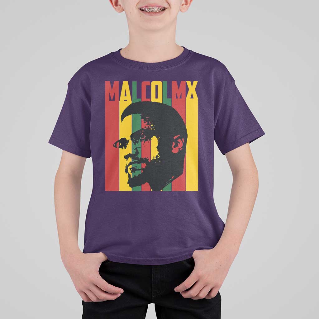 Malcolm X T Shirt For Kid Pan African Flag Black History - Wonder Print Shop
