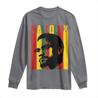 Malcolm X Long Sleeve Shirt Pan African Flag Black History - Wonder Print Shop