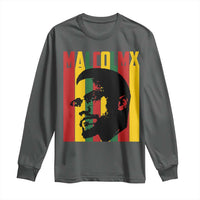 Malcolm X Long Sleeve Shirt Pan African Flag Black History - Wonder Print Shop