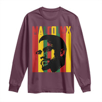 Malcolm X Long Sleeve Shirt Pan African Flag Black History - Wonder Print Shop