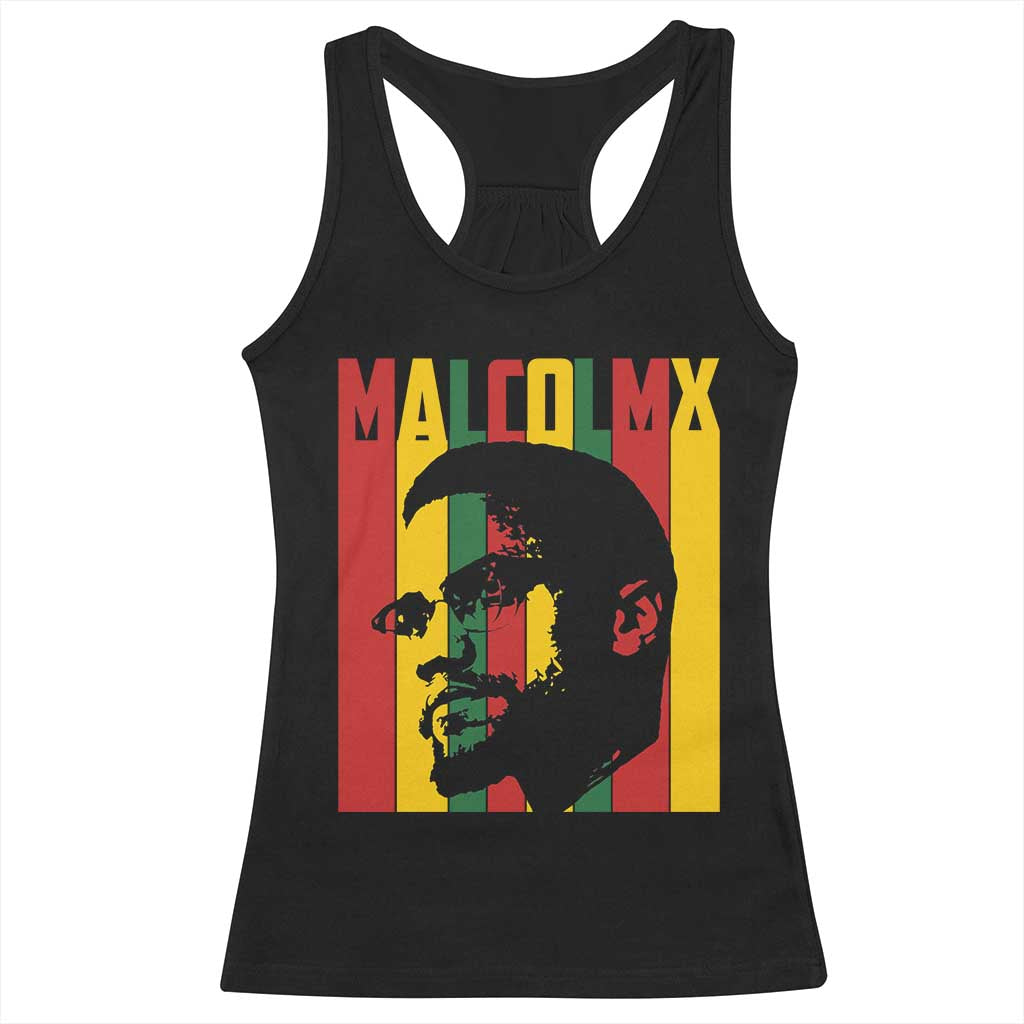 Malcolm X Racerback Tank Top Pan African Flag Black History - Wonder Print Shop